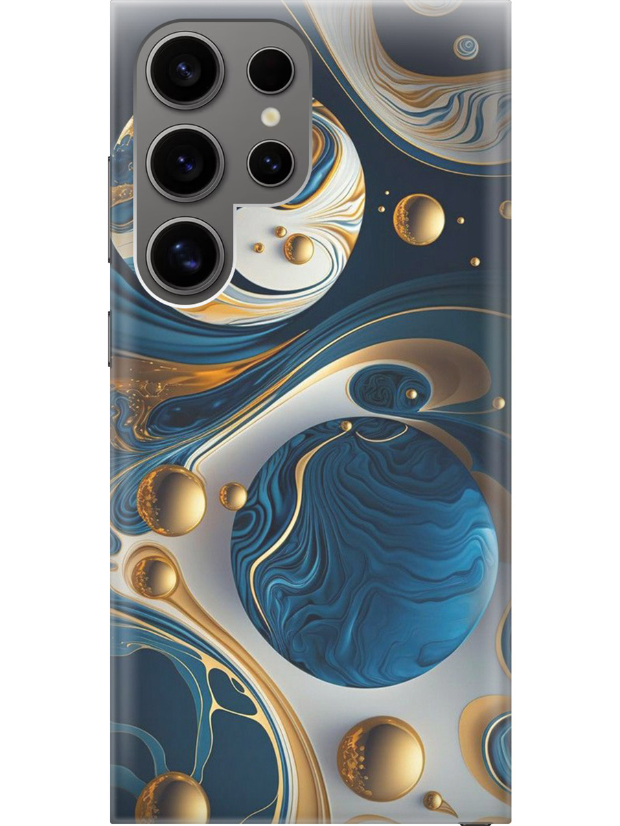 

Силиконовый чехол на Samsung Galaxy S24 Ultra с рисунком "Сине-золотые фигуры", Желтый;синий, 20011899