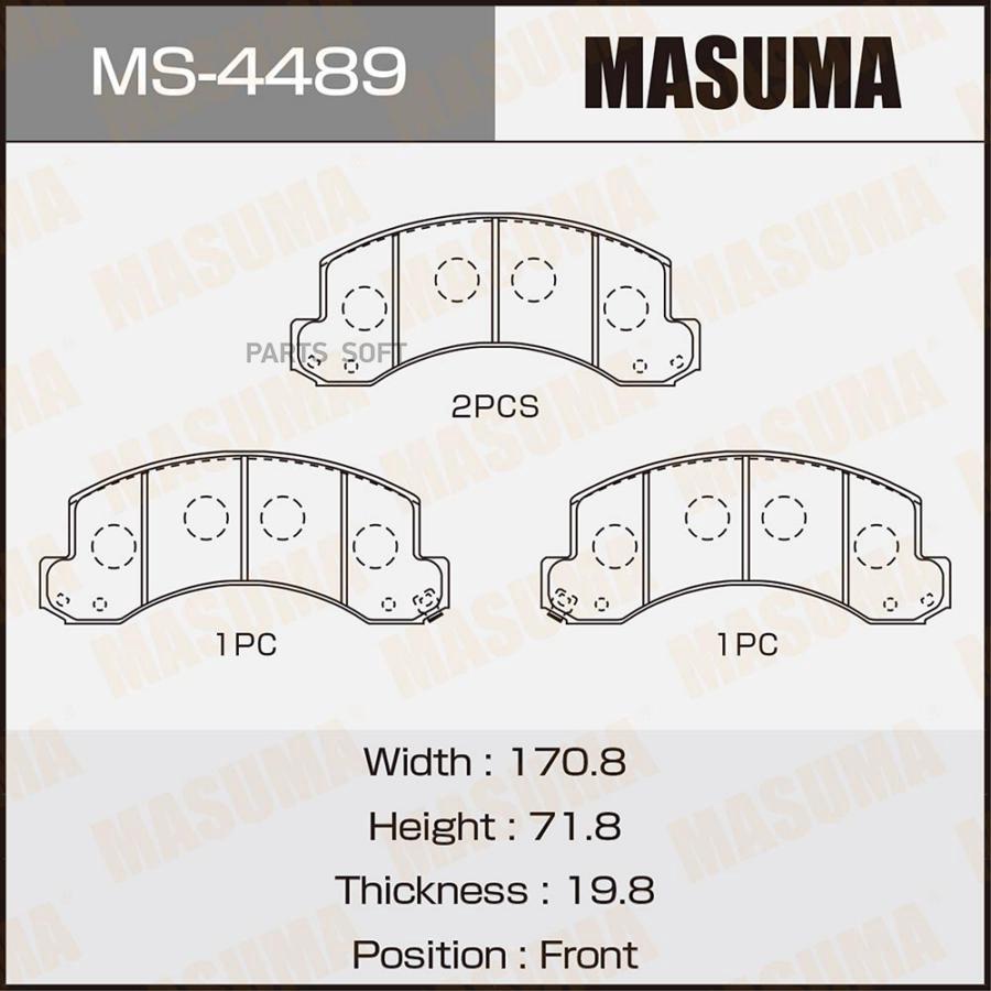 

Тормозные колодки MASUMA дисковые MS-4489