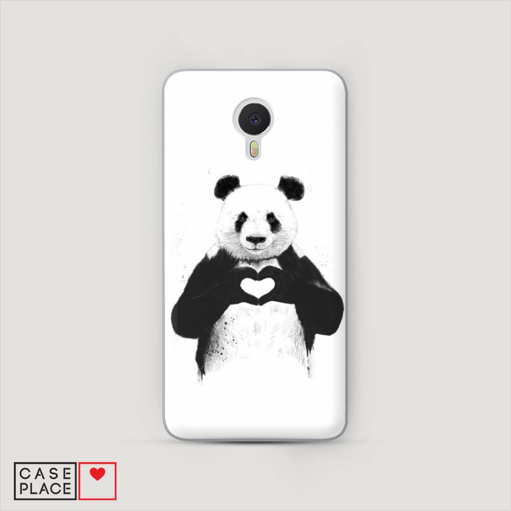 

Чехол Awog на Meizu M3 Note "Панда love", Серебристый, 70550-10
