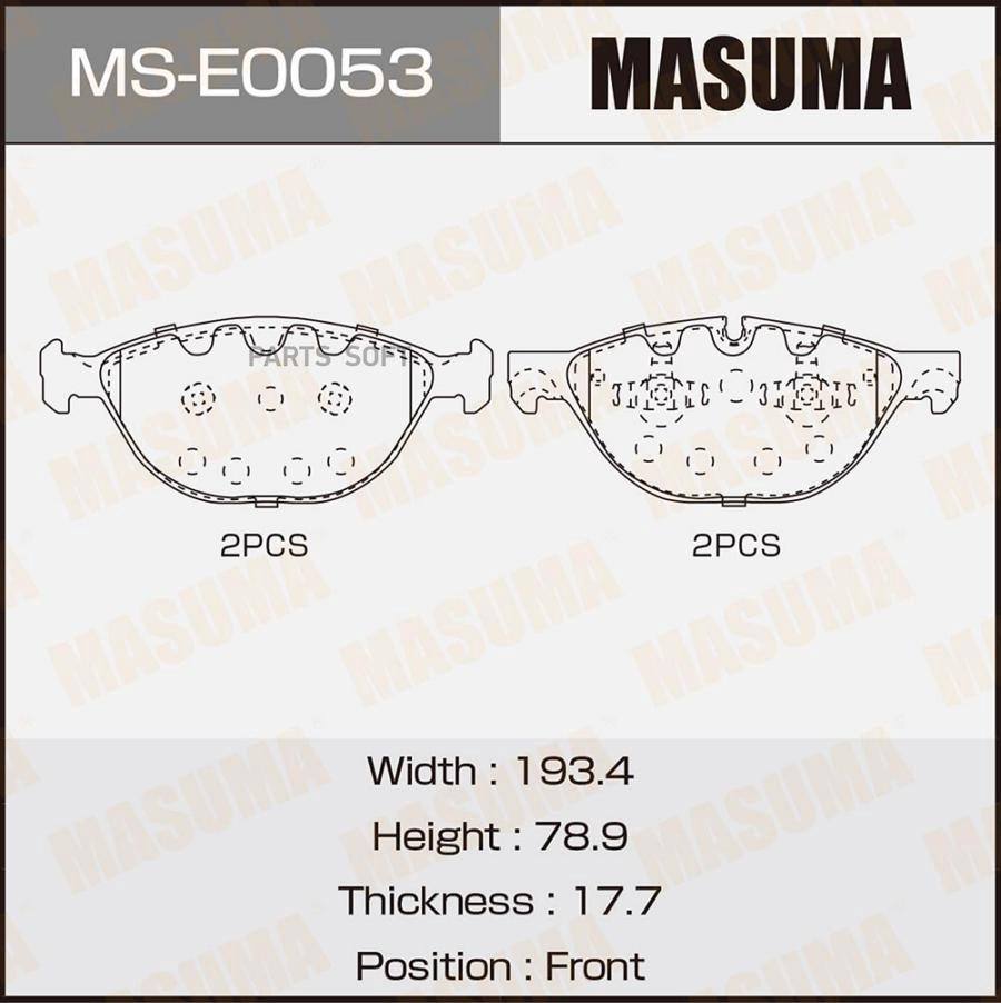 

Тормозные колодки MASUMA дисковые MS-E0053