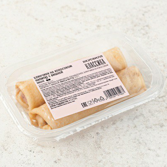 

Блинчики ВкусВилл на кокосовом напитке с вишней 172 г