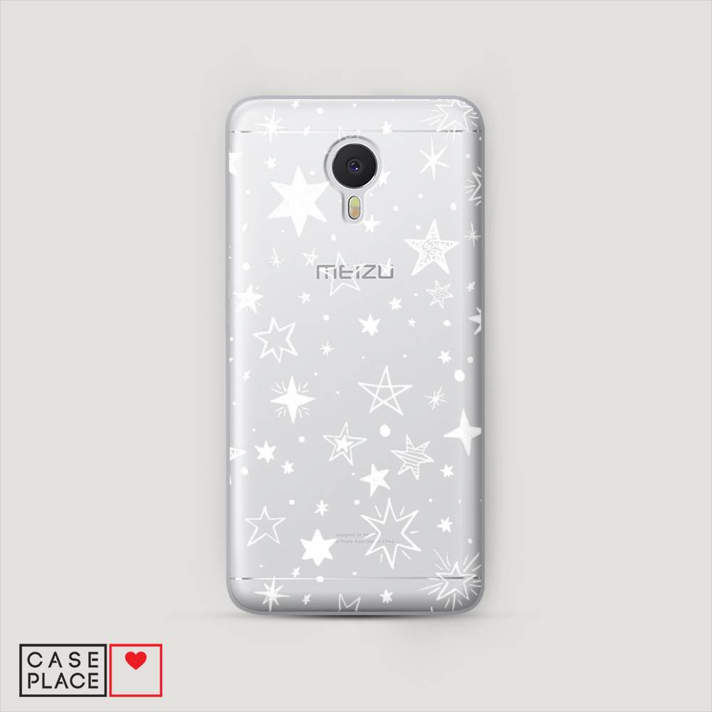 фото Чехол awog "звездочки графика белая" для meizu m3 note