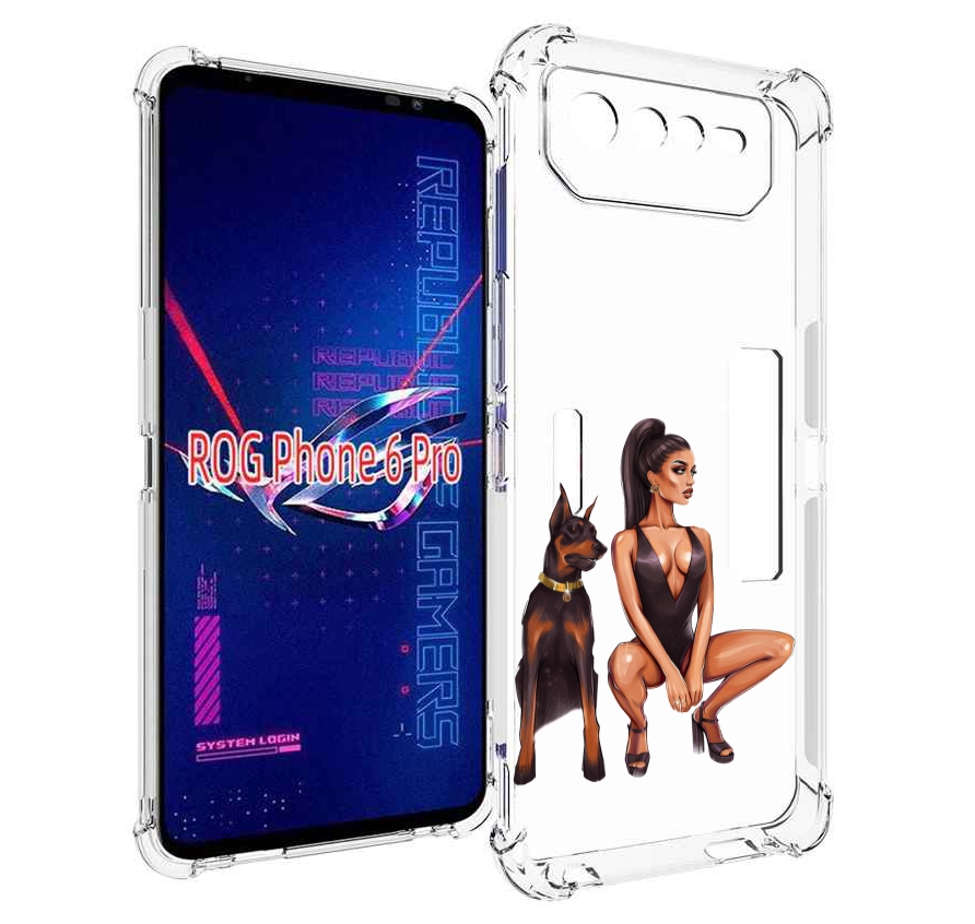 

Чехол MyPads Борзая-девушка для Asus ROG Phone 6 Pro, Прозрачный, Tocco