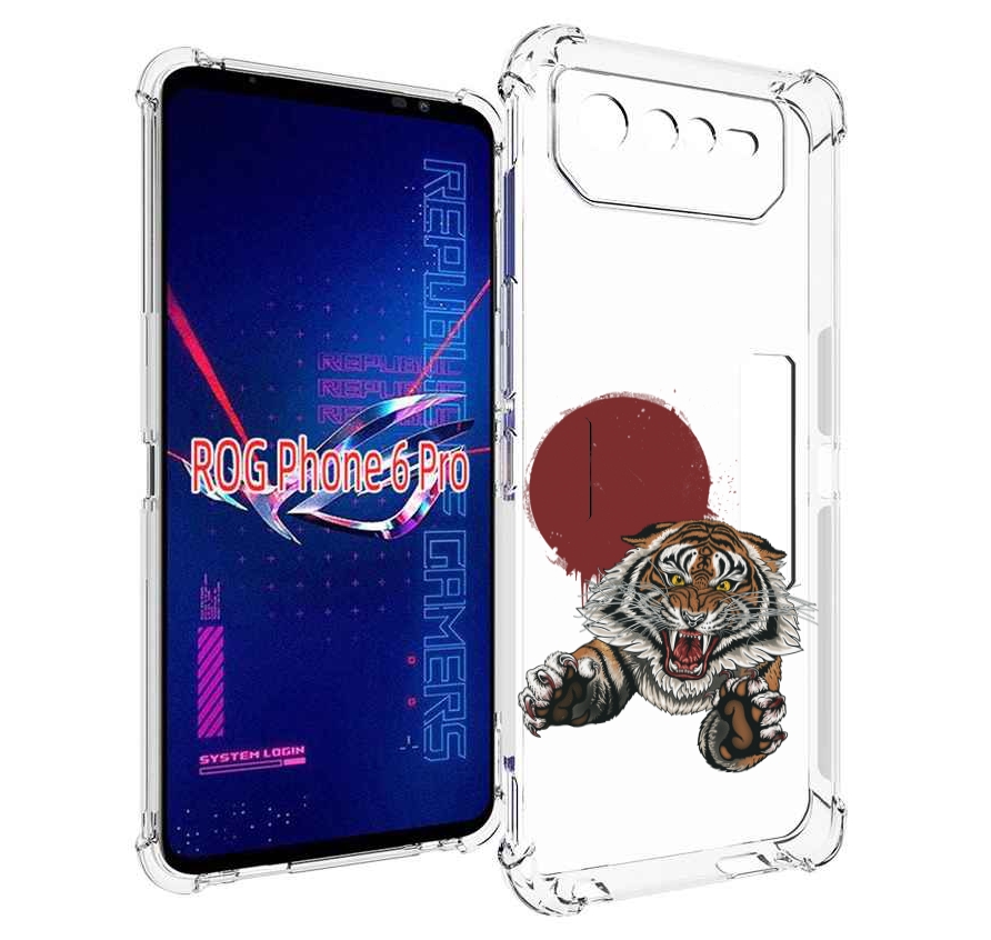 

Чехол MyPads Бросок тигра для Asus ROG Phone 6 Pro, Прозрачный, Tocco