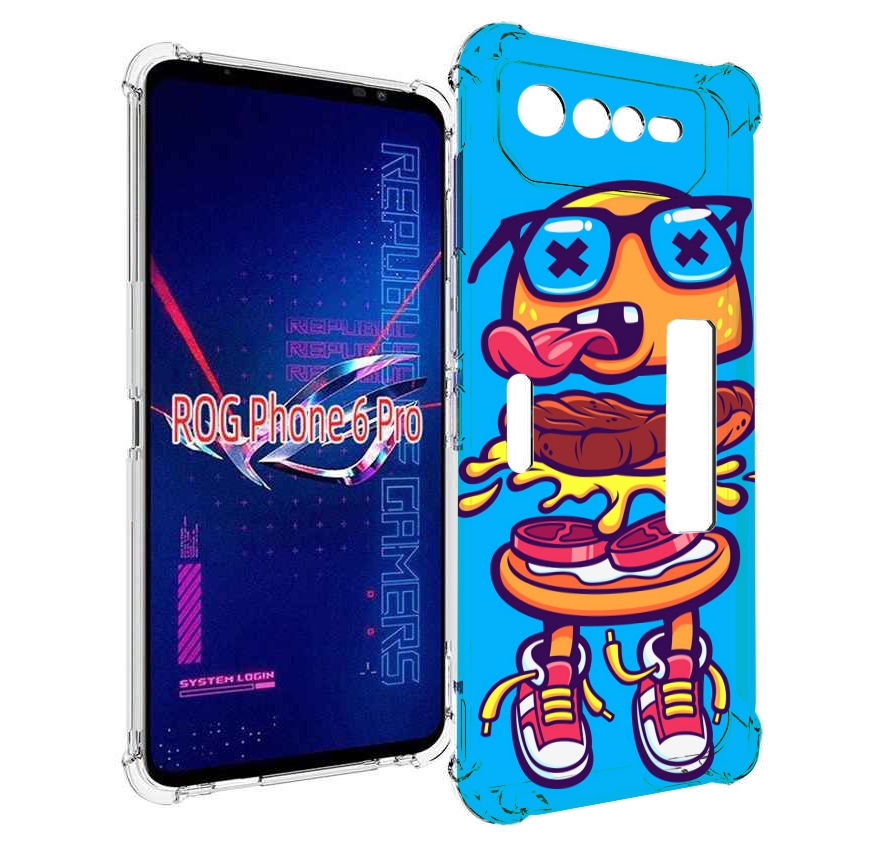

Чехол MyPads Бургер с очками для Asus ROG Phone 6 Pro, Прозрачный, Tocco