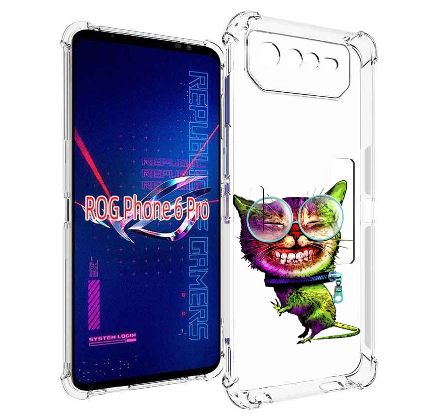 

Чехол MyPads Веселый кот для Asus ROG Phone 6 Pro, Прозрачный, Tocco