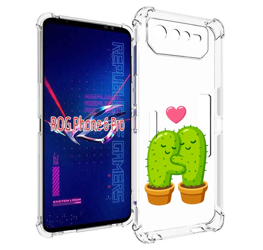 

Чехол MyPads Влюбленные-кактусы для Asus ROG Phone 6 Pro, Прозрачный, Tocco
