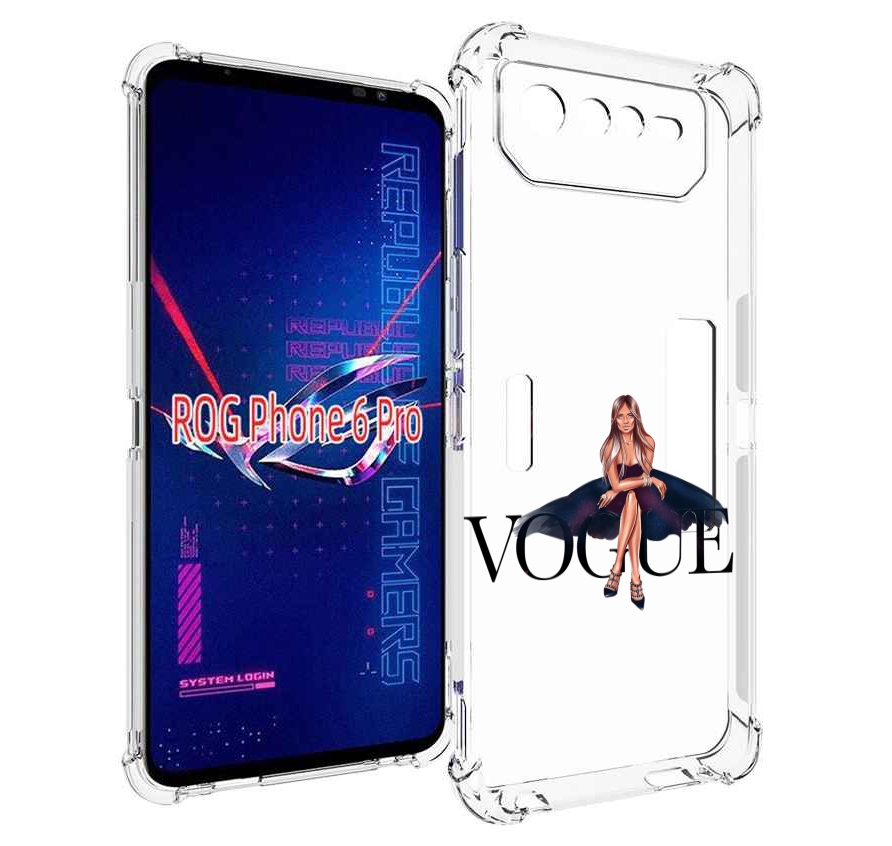 

Чехол MyPads Вог-девушка женский для Asus ROG Phone 6 Pro, Прозрачный, Tocco