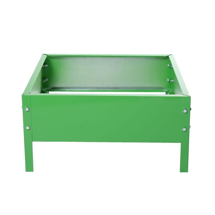 

Клумба оцинкованная, 50x50x15 см, ярко-зелёная, «Квадро», Greengo, Зеленый