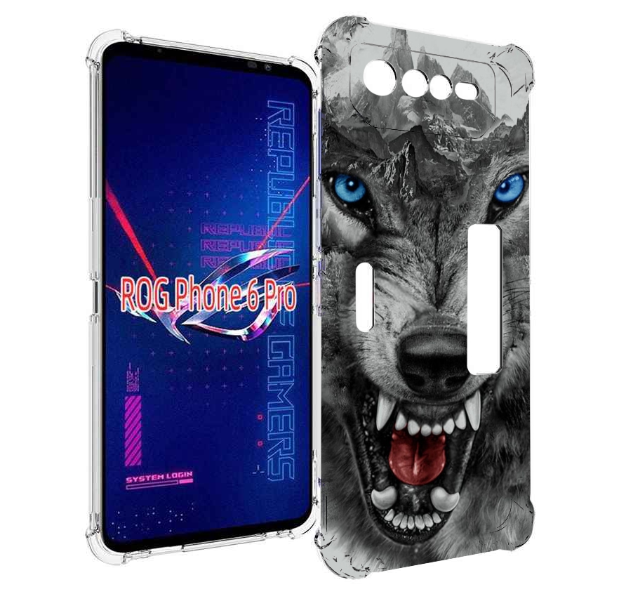 

Чехол MyPads Волк-частица мужской для Asus ROG Phone 6 Pro, Прозрачный, Tocco