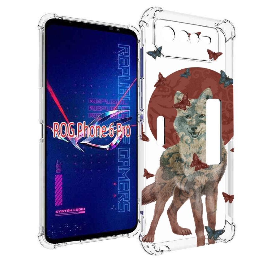 

Чехол MyPads Волчица с бабочками для Asus ROG Phone 6 Pro, Прозрачный, Tocco