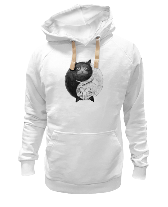 

Худи унисекс Printio Угрюмая кот инь-янь белое 3XL, Белый, Угрюмый кот инь-янь