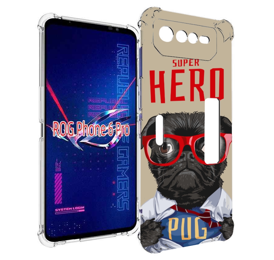 

Чехол MyPads Герой-PUG для Asus ROG Phone 6 Pro, Прозрачный, Tocco