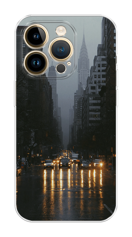 

Чехол Homey на Apple iPhone 14 Pro Max "Дождливый Нью Йорк", Черный;серый, 15050-1