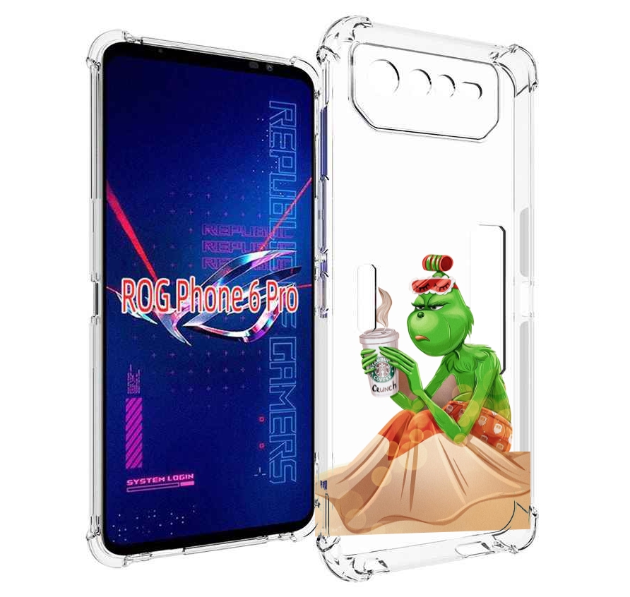 

Чехол MyPads Гринч-в-платье для Asus ROG Phone 6 Pro, Прозрачный, Tocco