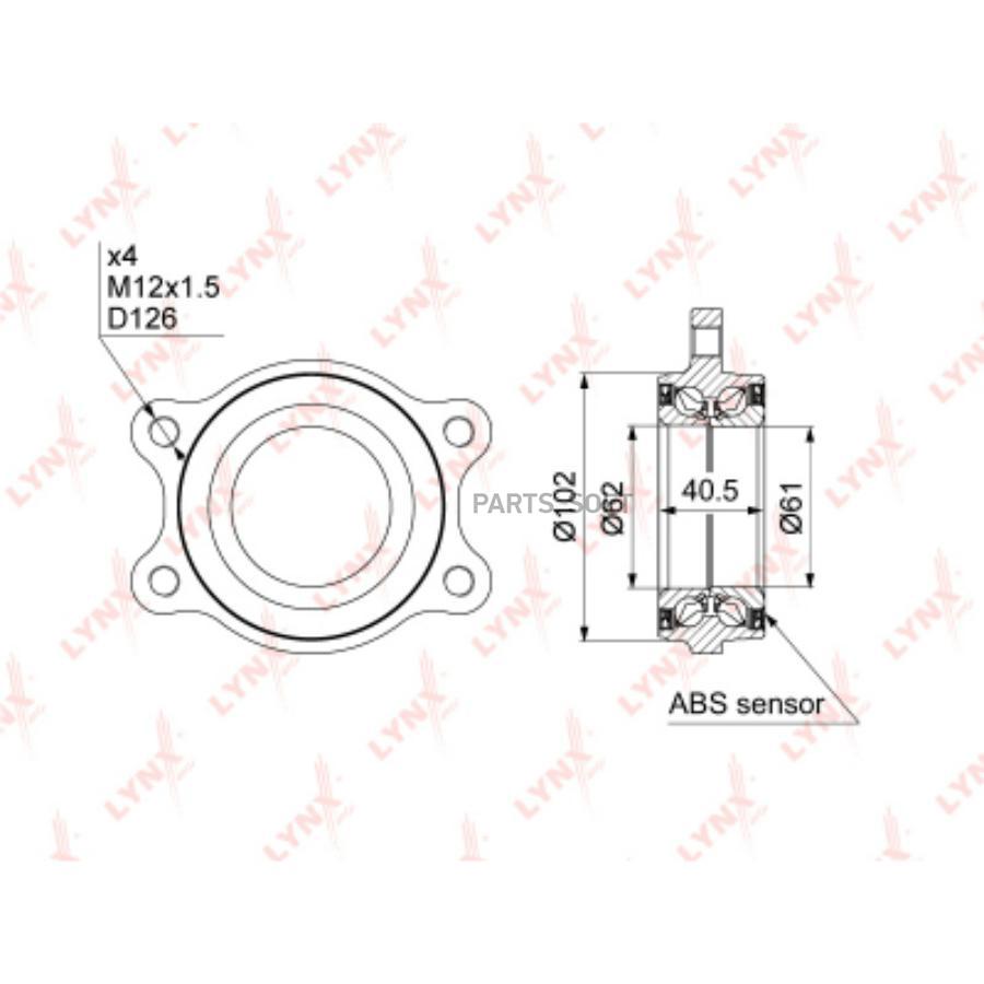 

Подшипник ступицы передней Audi A4 B8/A4 B8 Avant/A5 07>18 Lynx WB1002