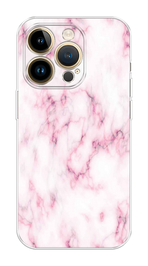 

Чехол Homey на Apple iPhone 14 Pro Max "Мрамор с розовым"", Белый;розовый, 15050-1