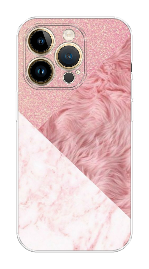 

Чехол Homey на Apple iPhone 14 Pro Max "Текстурные треугольники", Розовый;белый, 15050-1