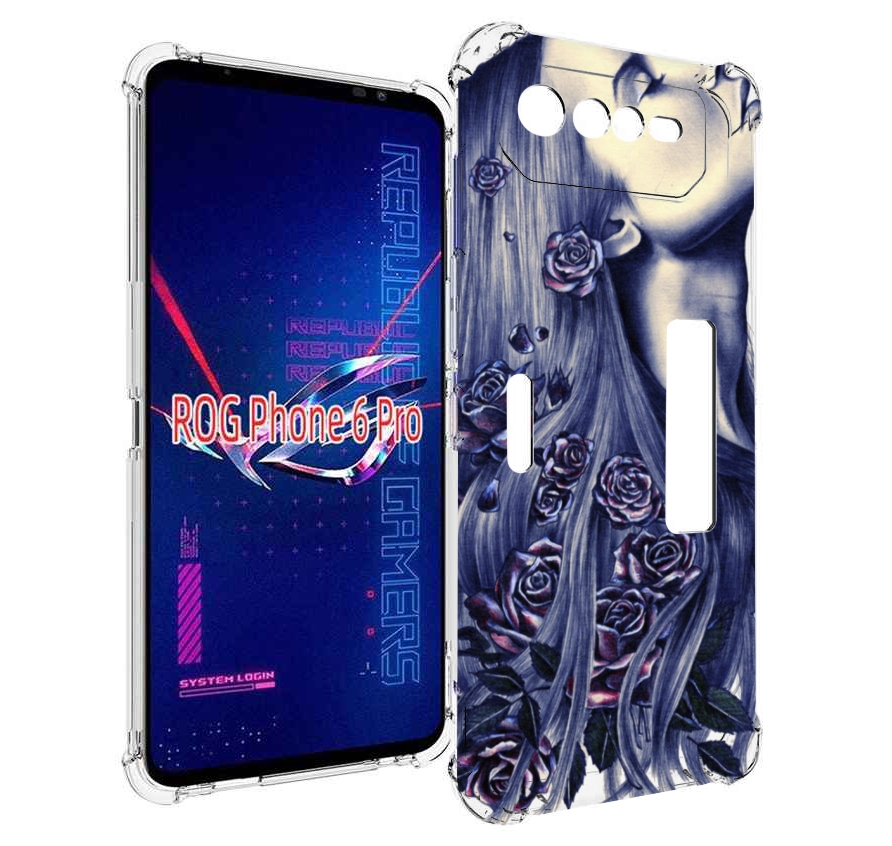 

Чехол MyPads Девушка с розами женский для Asus ROG Phone 6 Pro, Прозрачный, Tocco