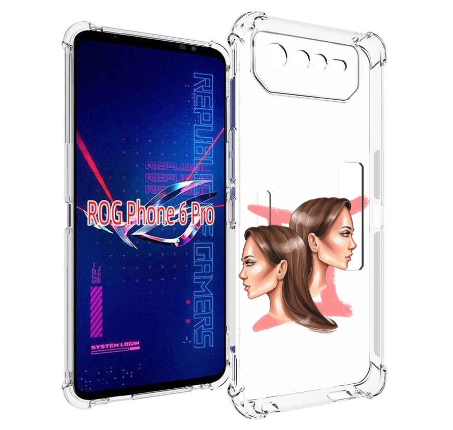 

Чехол MyPads Девушка-Близнецы женский для Asus ROG Phone 6 Pro, Прозрачный, Tocco