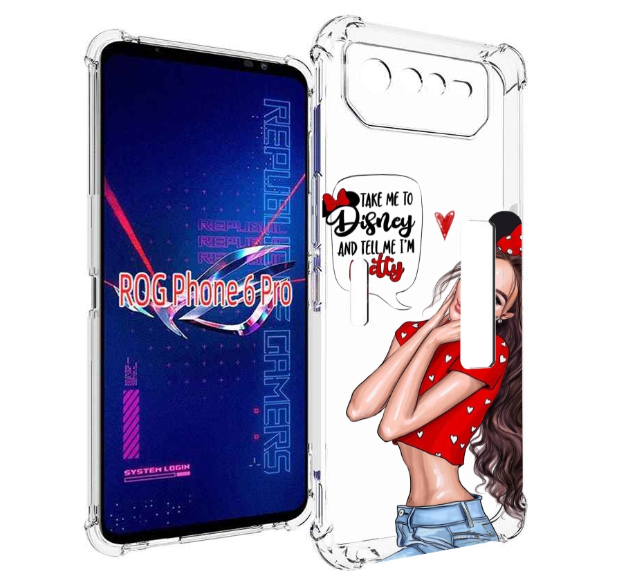 

Чехол MyPads Девушка-Мини женский для Asus ROG Phone 6 Pro, Прозрачный, Tocco