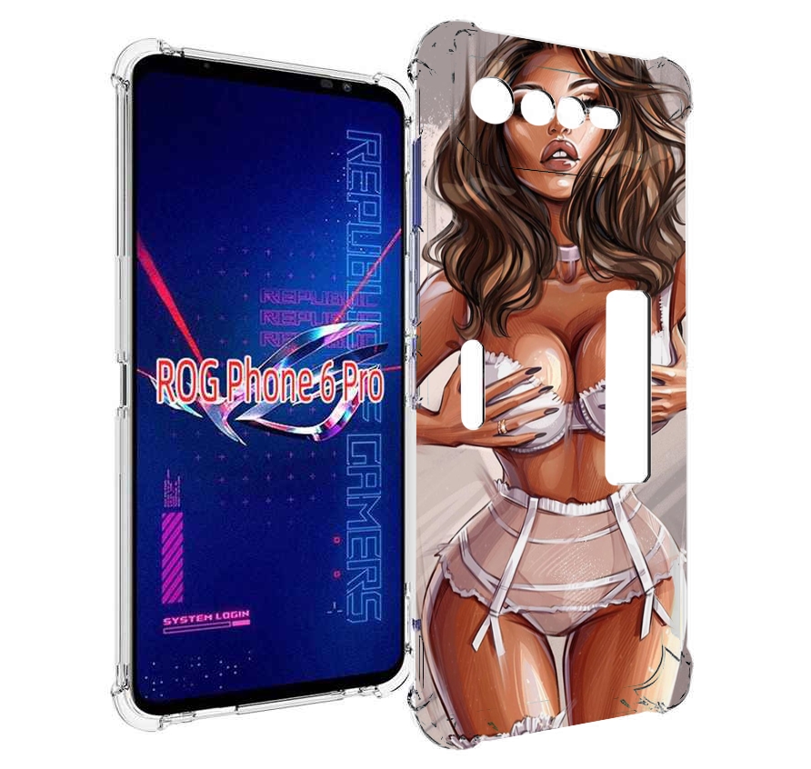 

Чехол MyPads Девушка-в-кружевном для Asus ROG Phone 6 Pro, Прозрачный, Tocco