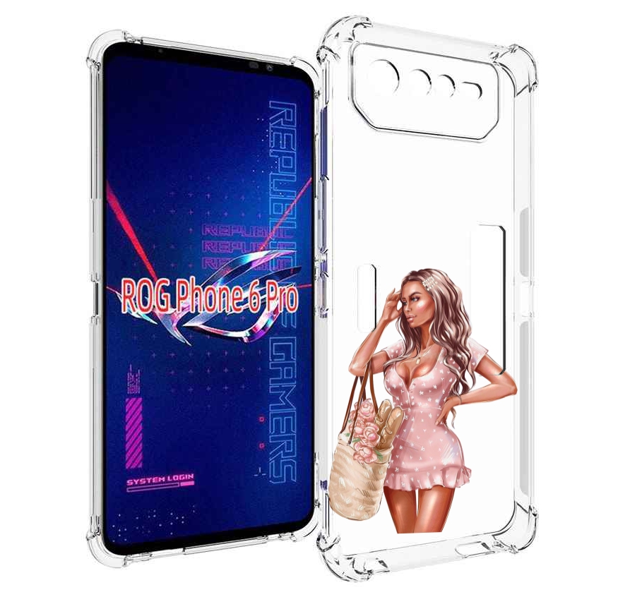 

Чехол MyPads Девушка-в-мини-платье женский для Asus ROG Phone 6 Pro, Прозрачный, Tocco