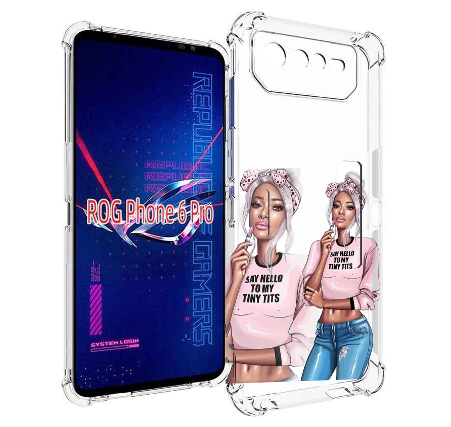 

Чехол MyPads Девушка-в-розовой-футболке женский для Asus ROG Phone 6 Pro, Прозрачный, Tocco