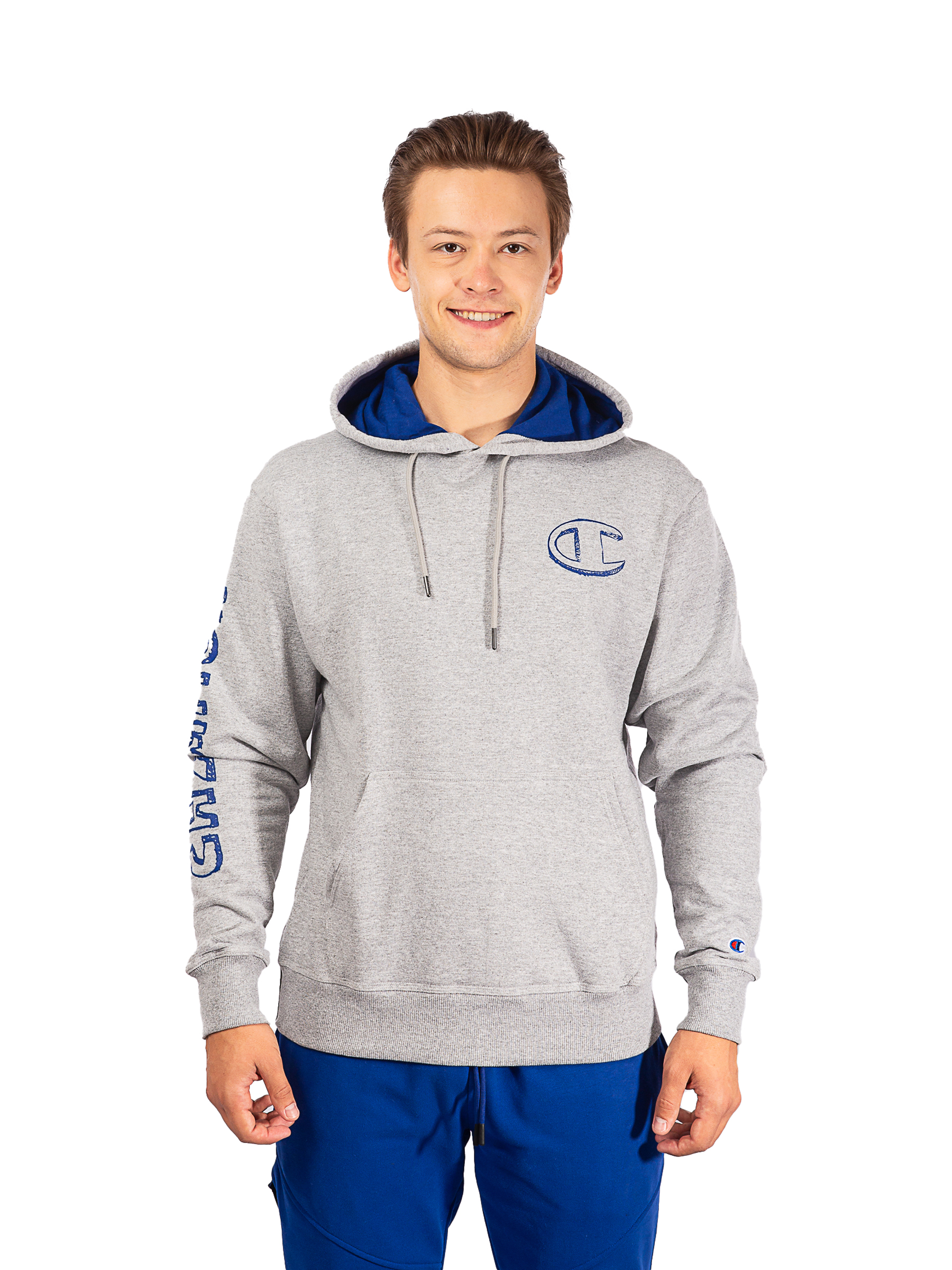

Худи мужское Champion GF89H586MLA серое S, Серый, GF89H586MLA