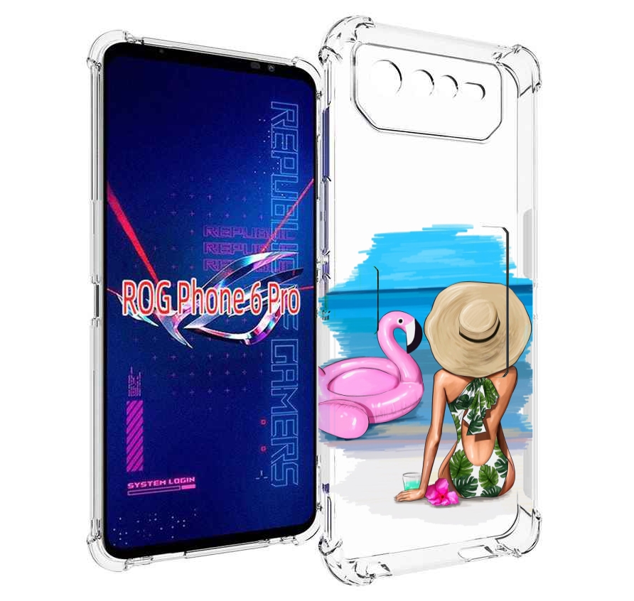 

Чехол MyPads Девушка-и-фламинго женский для Asus ROG Phone 6 Pro, Прозрачный, Tocco
