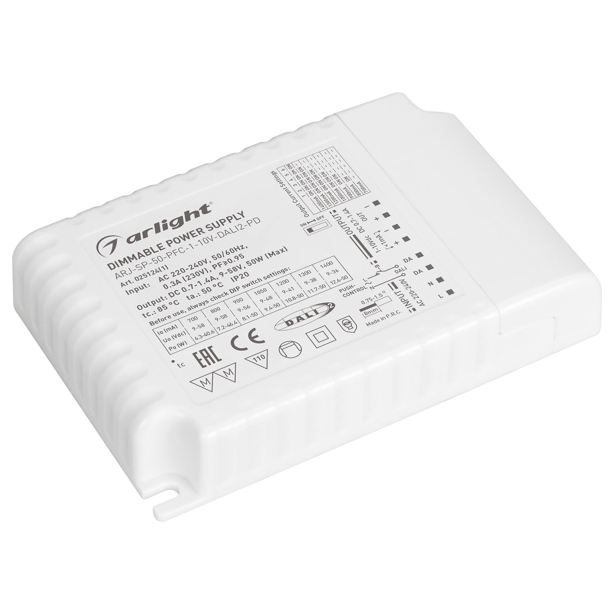 фото Блок питания для светильника arlight arj-sp-50-pfc-1-10v-dali2-pd 025124(1)