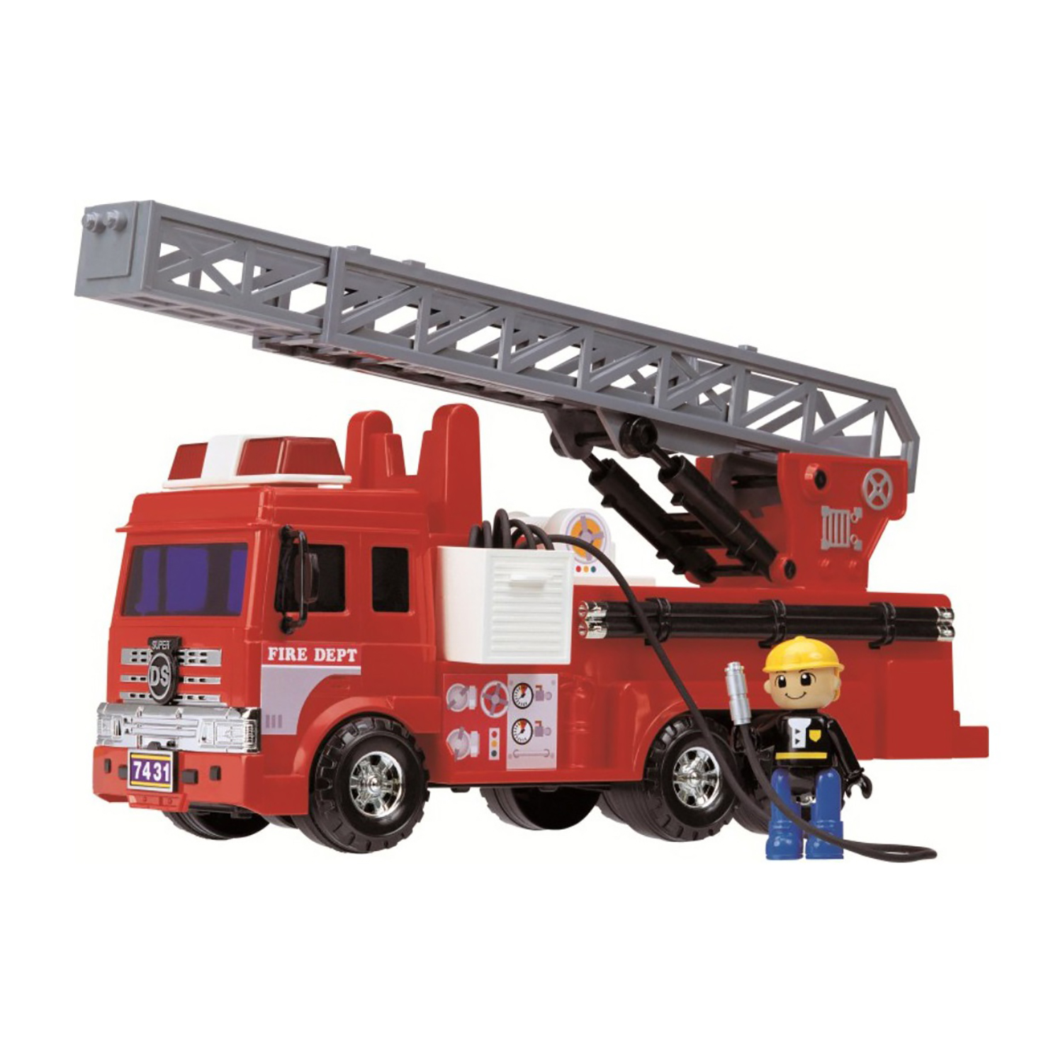 Игровой набор Дасунг Пожарная машина со шлангом и фигуркой, 40377 игровой набор daesung пожарная машина с фигуркой