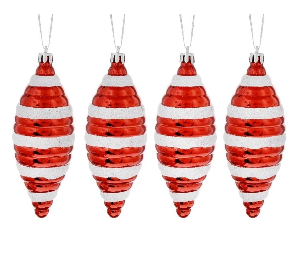 Набор подвесных украшений B&H Сосульки с узором 14 см 4 шт