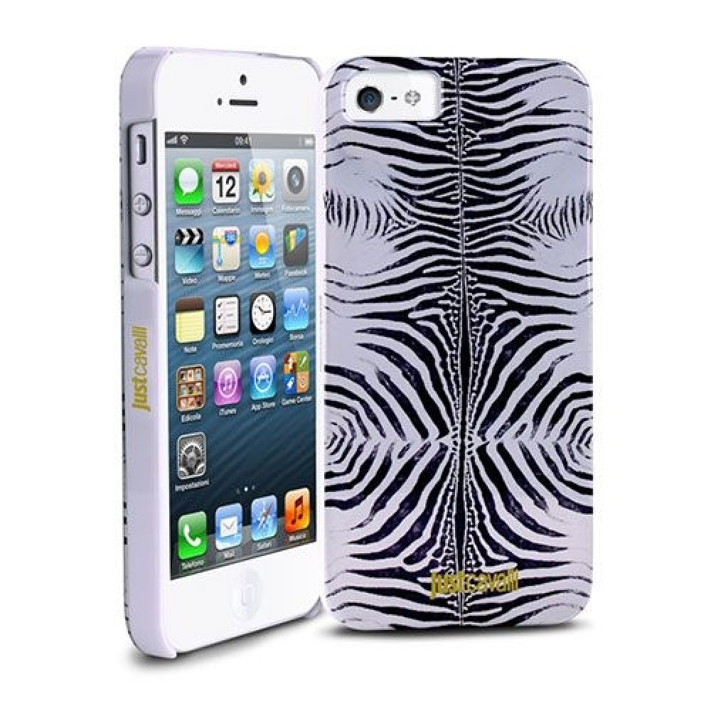 Чехол Puro Just Cavalli Zebra для iPhone 5/5S/SE серебристый