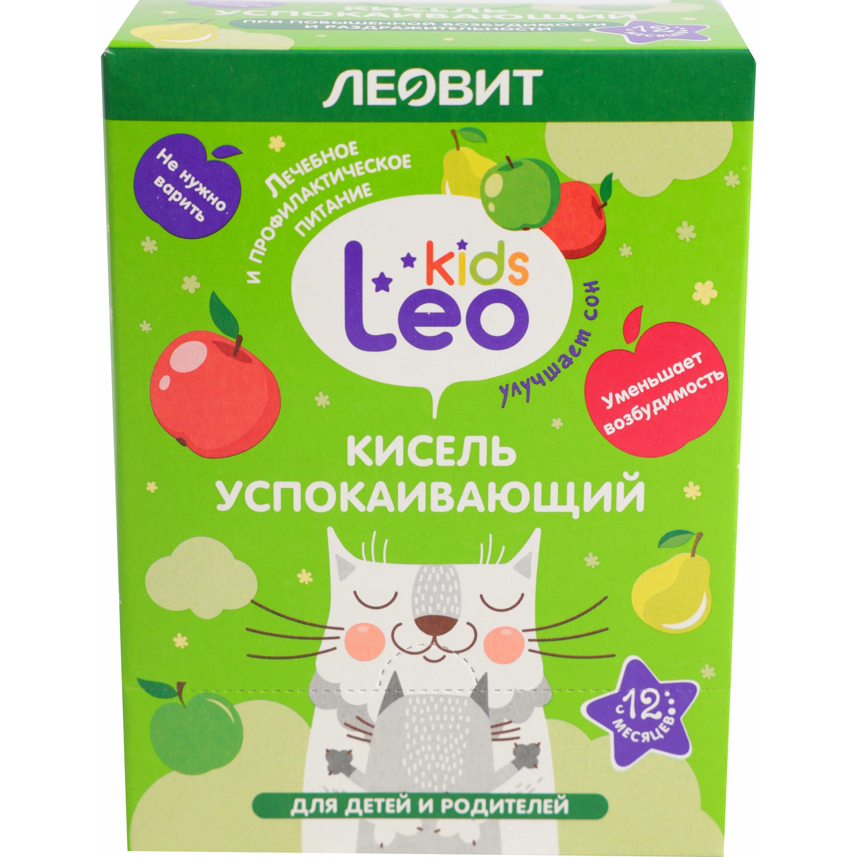 Смесь для приготовления напитка Леовит Leo Kids Кисель успокаивающий от 1 года 5 х 12 г