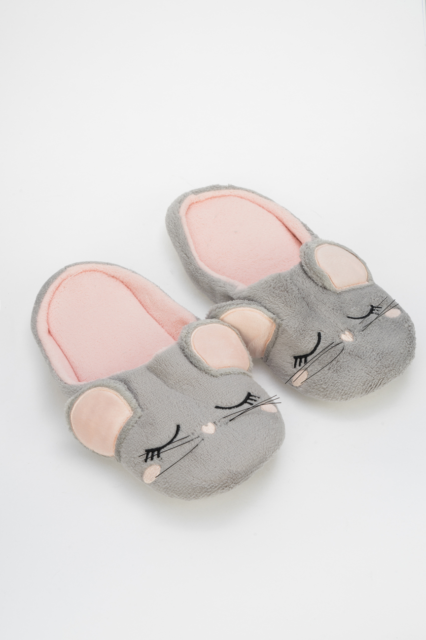 

Тапочки женские Kawaii Factory Mouse dreams серые 40 RU, Mouse dreams