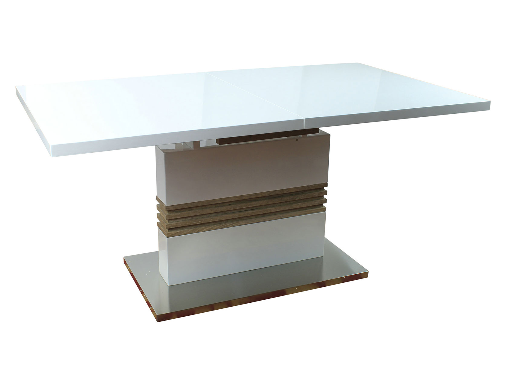 фото Кухонный стол тампа dt-874 белый глянцевый/cветлое дерево stool group