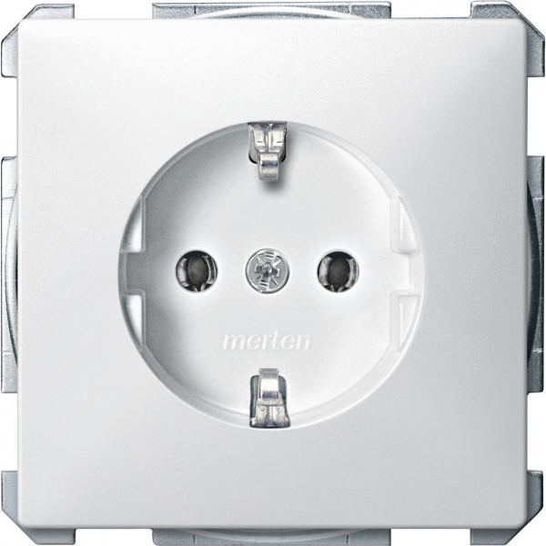фото Розетка se merten sd quickflex белая с/з (термопласт) безвинт.зажим schneider electric