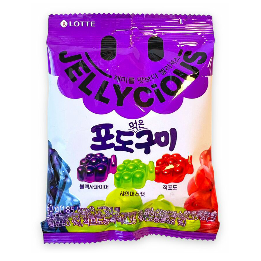 Мармелад Lotte Jellycious жевательный вкус трех видов винограда 60 г