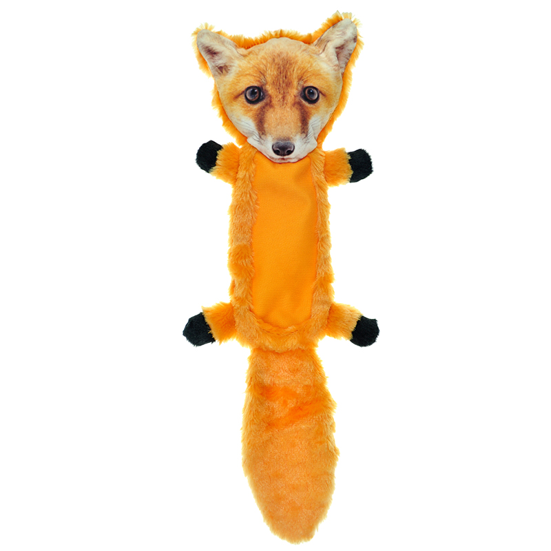 фото Игрушка для собак chomper furrealz лиса плоская с шуршащим хвостом и пищалкой плюш 49см
