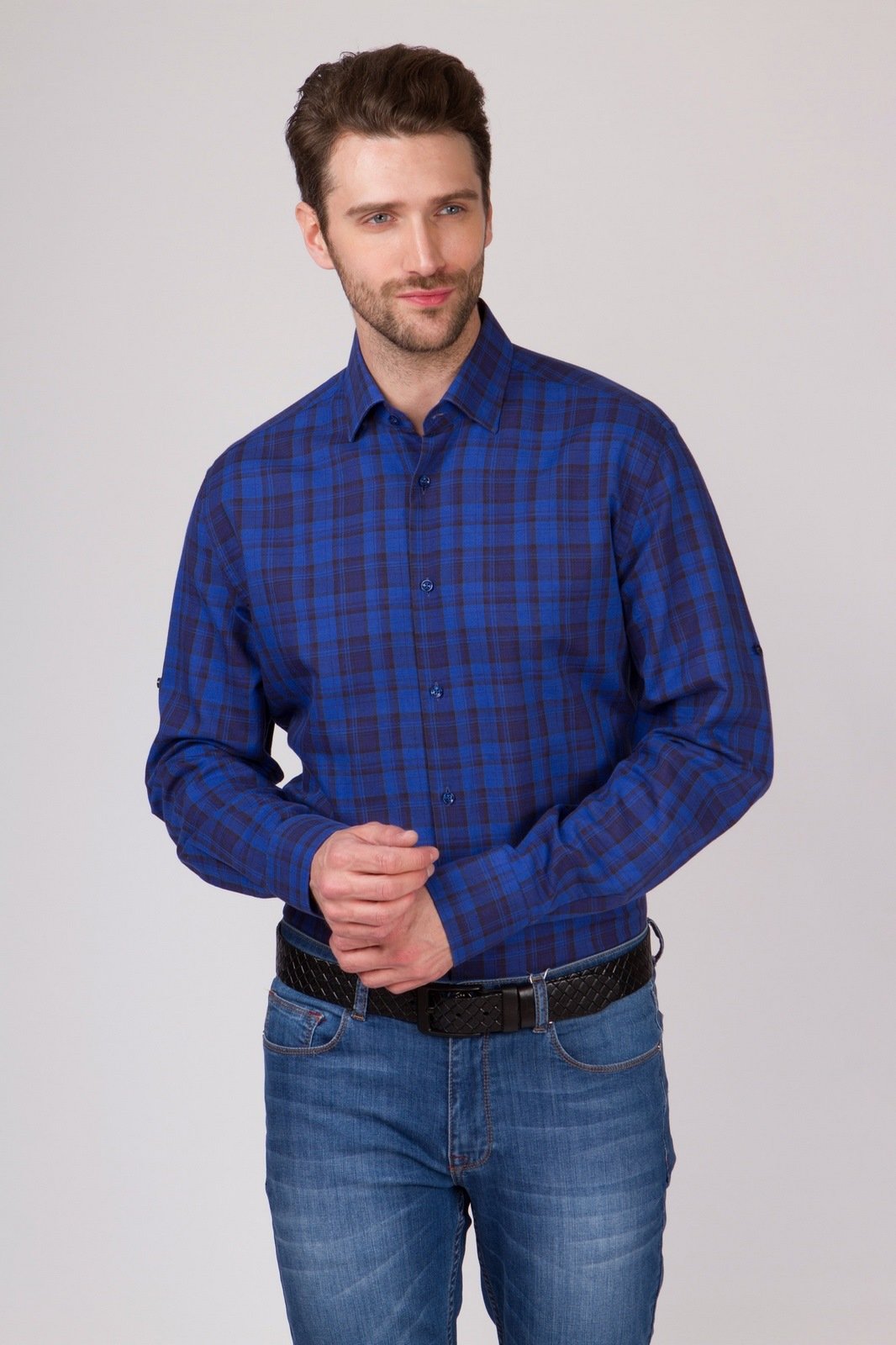 

Рубашка мужская Kanzler 18S-SCR01RLSN/03-3 синяя 44/62, 18S-SCR01RLSN/03-3