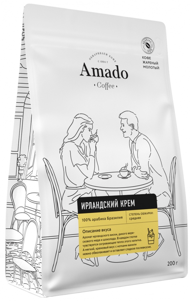 Кофе Amado  Ирландский крем, ароматизированный молотый, 200 гр