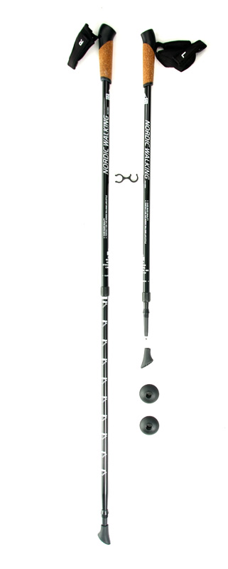 фото Палки для скандинавской ходьбы kaiser sport nordic walking, черный, 82-136 см