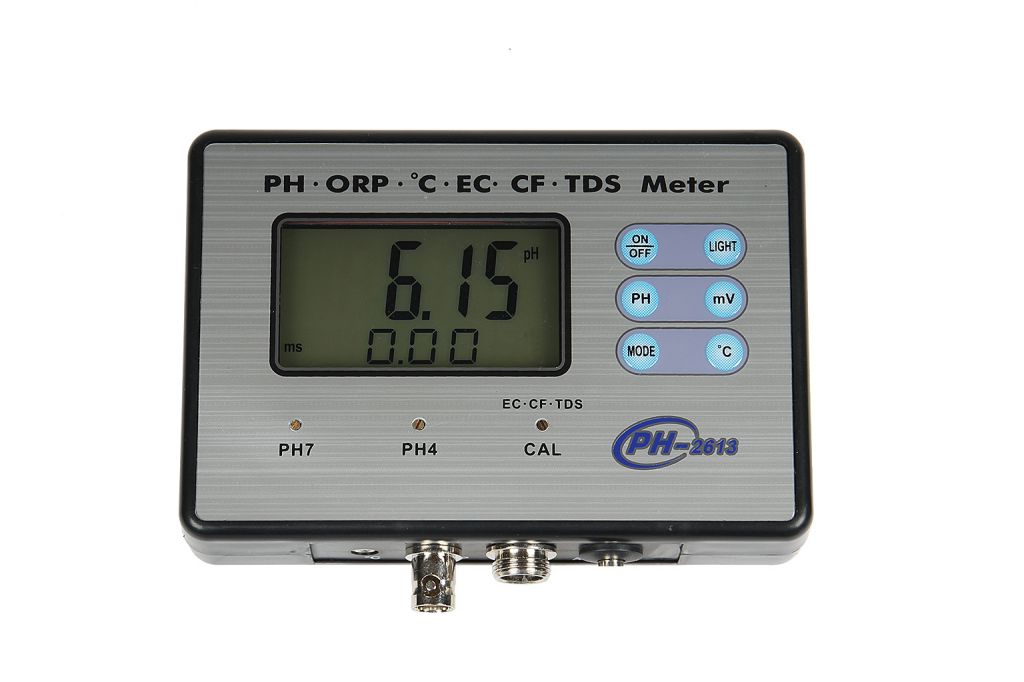 

PH-2613 Прецизионный монитор pH/ОВП/Электропроводности и температуры, Серый