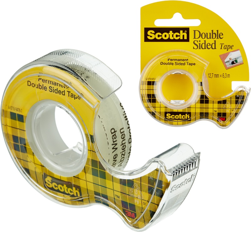 

3M канцелярская, Scotch, 12х6,3 мм, двусторонняя
