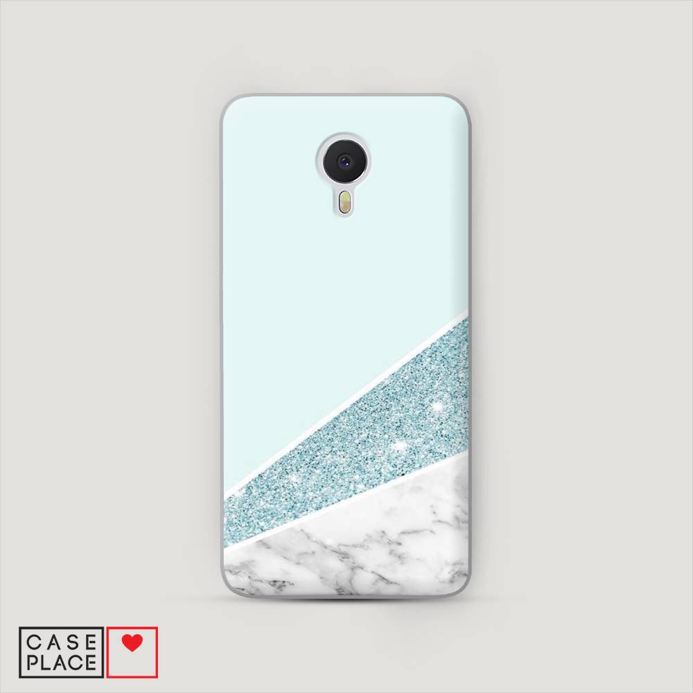 

Чехол Awog на Meizu M3 Note "Мрамор с голубыми блестками", Голубой;белый, 70550-3
