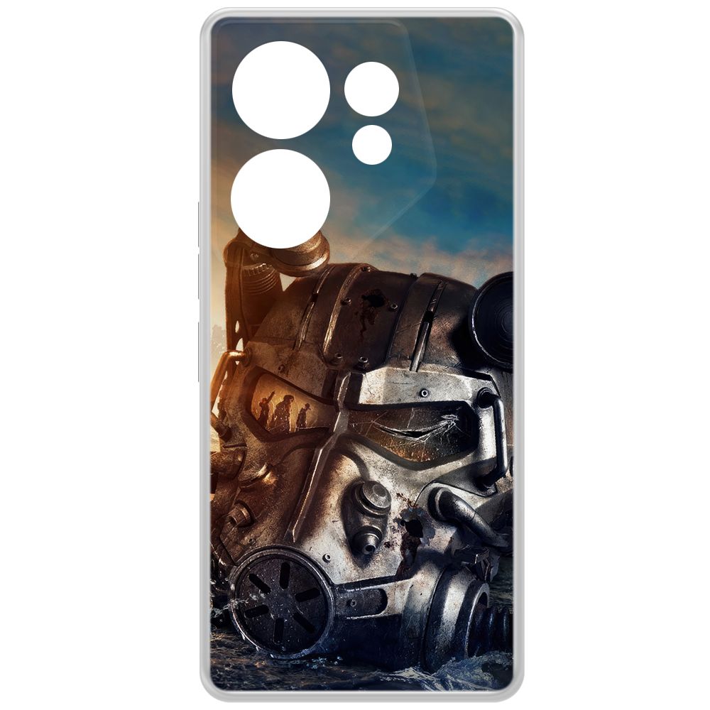 

Чехол-накладка Krutoff Clear Case Фоллаут (Fallout) - Шлем Т-60 для TECNO Camon 20 Premier, Прозрачный