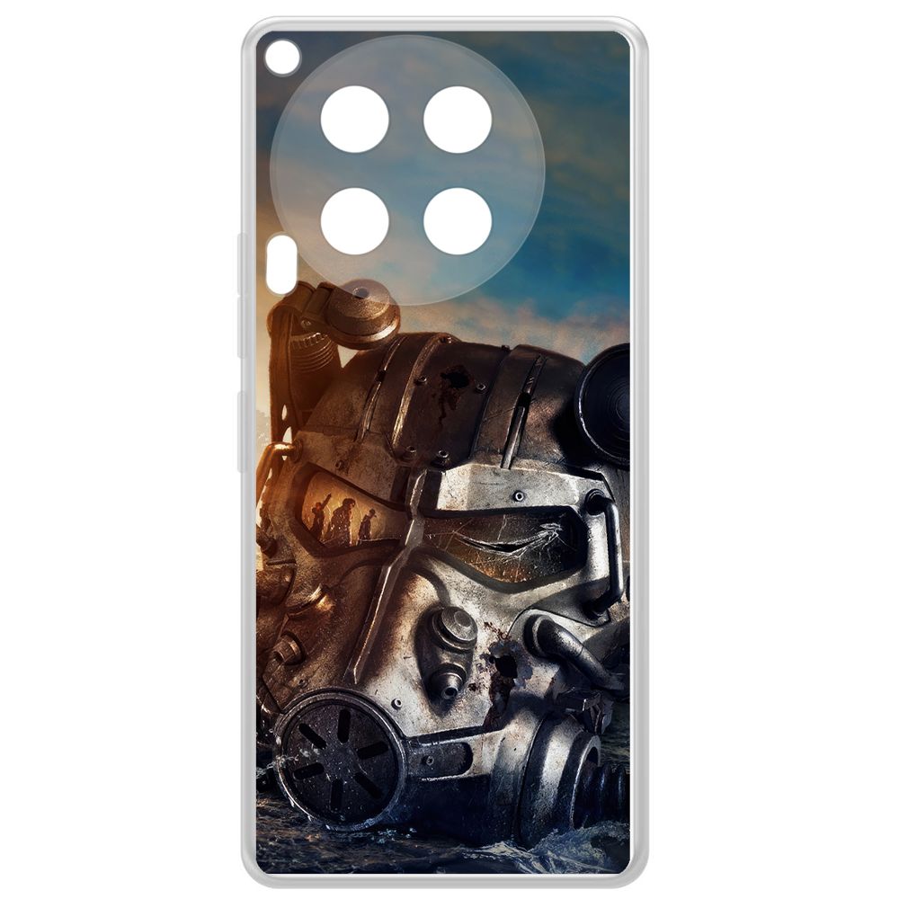 

Чехол-накладка Krutoff Clear Case Фоллаут (Fallout) - Шлем Т-60 для TECNO Camon 30 5G, Прозрачный
