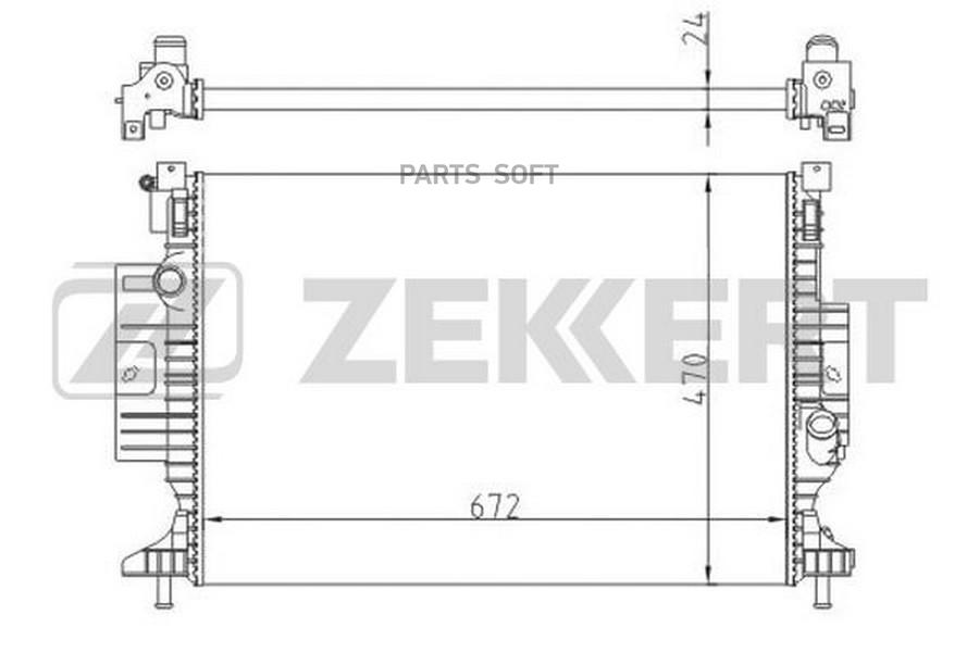 

ZEKKERT Радиатор охлаждения двигателя Ford C-Max II 15- Focus III 14- Grand C-Max 15- Kuga