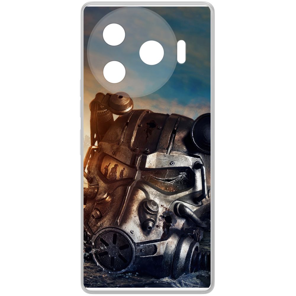 

Чехол-накладка Krutoff Clear Case Фоллаут (Fallout) - Шлем Т-60 для TECNO Camon 30 Pro 5G